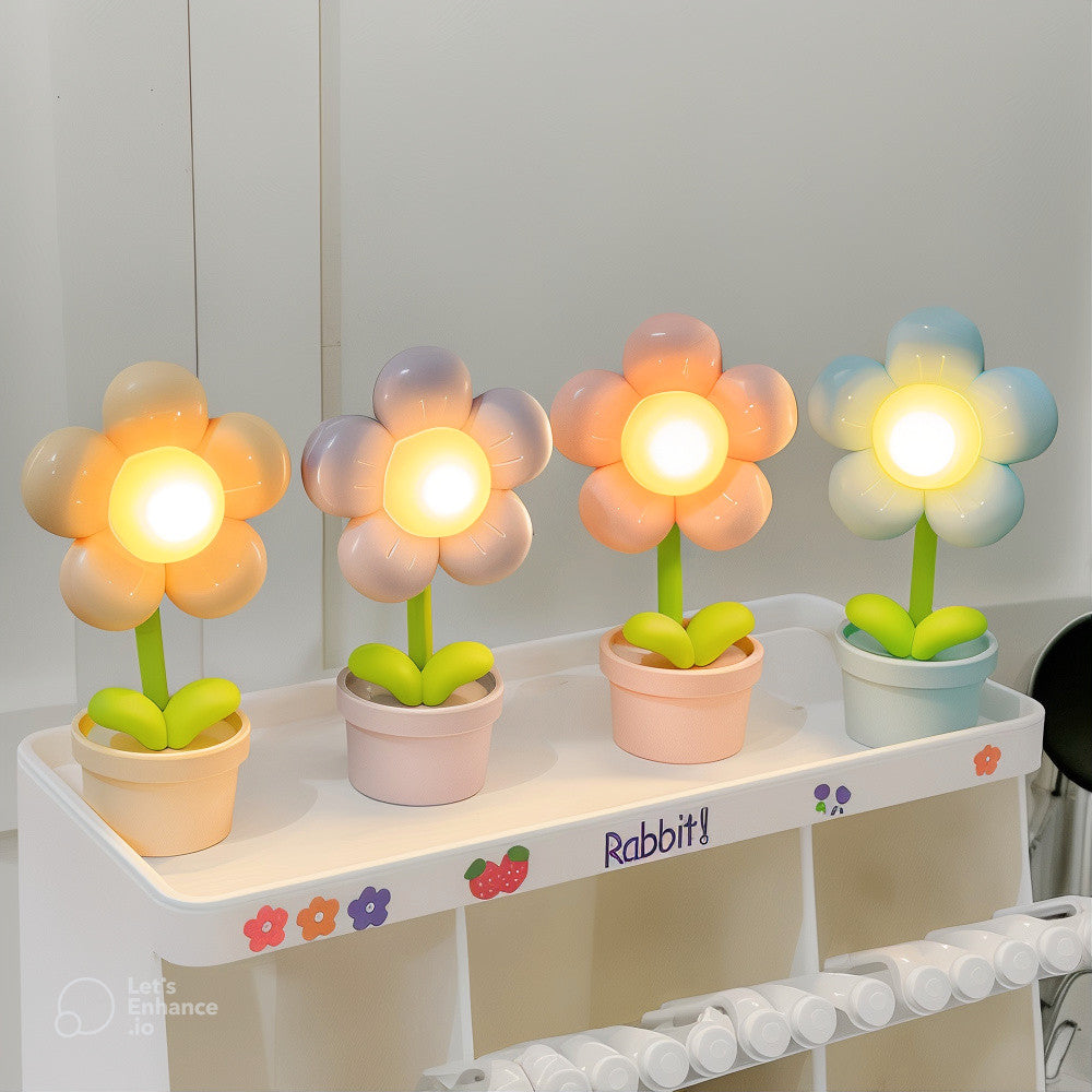 Mini LED Flower Pot Night Light